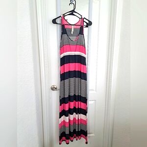 White Blue Punk Long Sleeveless Breathable Stretchy Dress Size Womens M